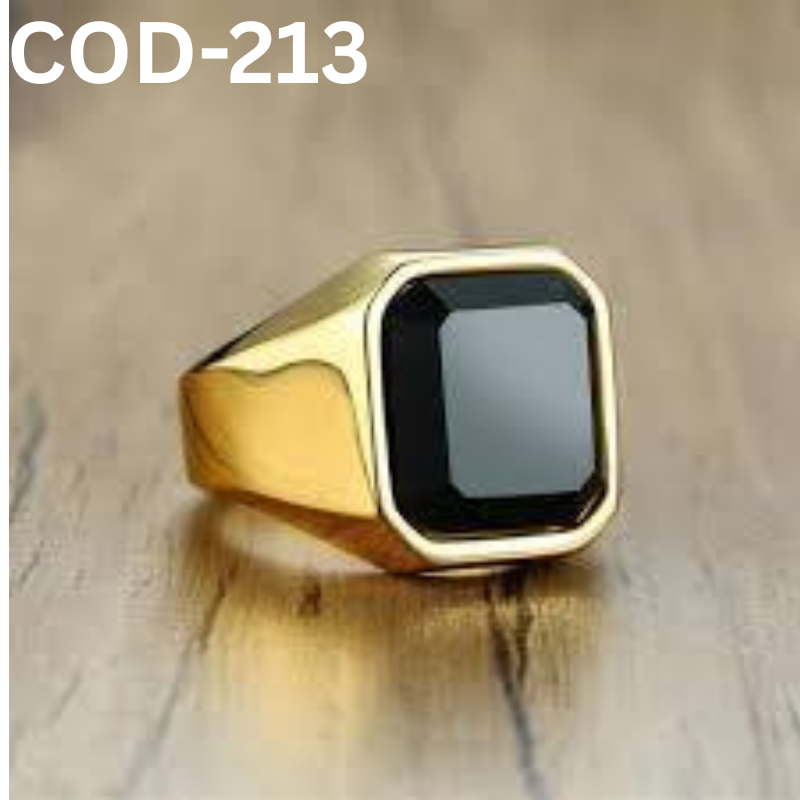 Turkish Handmade Black Stone Finger Ring For Men (213)